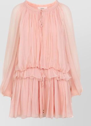 Chlo&eacute; silk ruffled mini dress
