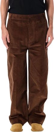 Ami Relaxed-Fit Brown Chino Pants with Wide Straight Leg