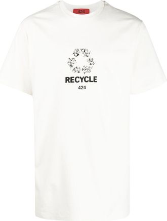 424 graphic logo print T-shirt - men - Elastane/Polyamide/Cotton - XXXL - White