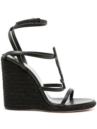 Saint Laurent Cassandra 115mm sandalen met sleehak - Zwart