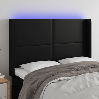 vidaXL Cabecero Con Led Cuero Sint&eacute;tico Negro 147x16x118/128 Cm Vidaxl