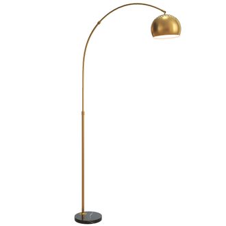 HOMCOM Arc Floor Lamp for Living Room - Free Standing Tall Lamp - Gold Tone | TJ Hughes