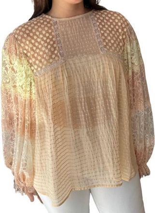 Bl^nk London Esteena Sheer Top In Peach Puff