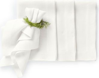 Solino Home Linen Dinner Napkins Set of 4, 20 x 20 Inch for Dining Table, Holiday and Everyday Table Decor - Sonoma in White at Nordstrom, Size Large
