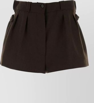 Prada tailored wool shorts featuring side buckles