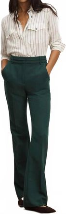 Veronica Beard Melvin Flared Pants In Dark Hunter Green