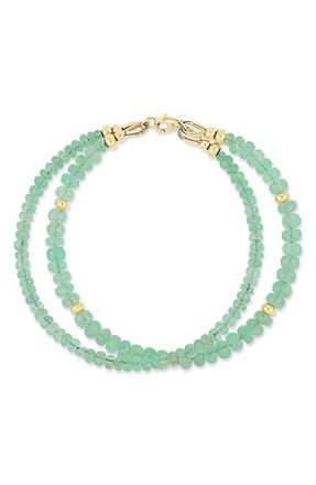 Bony Levy 14K Gold Iris Emerald Bead Line Bracelet in Yellow Gold at Nordstrom, Size 7