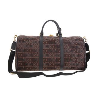 Moschino Logo Holdall - Heren - Weekendtassen - Bruin - ONE Size - Leer - Tassen
