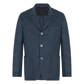 Fedeli Formal Blazers, male, Blue, Size: L Elegant Slim Fit Jacket
