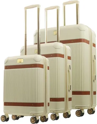 Tommy Bahama 3-Piece Stripes Hard-Sided Luggage in Cream at Nordstrom