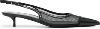 Saint Laurent Oxalis 30mm mesh pumps - women - Polyamide/Lamb Skin/Calf Leather/Calf Leather - 40 - Black