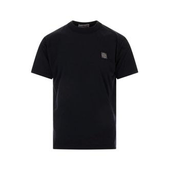 Stone Island T-Shirts, male, Blue, Size: 2XL Short Sleeve Jersey T-shirt