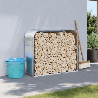 vidaXL Le&ntilde;ero De Acero Galvanizado Plateado 120x45x100 Cm Vidaxl