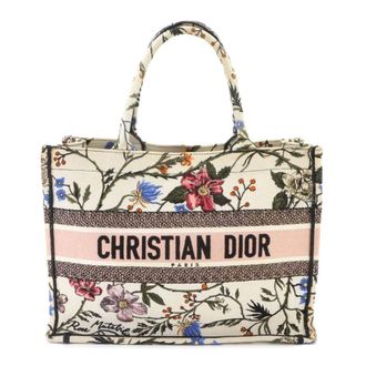 Dior Multi-Color White Canvas Handbag Tote Bag (Pre-Owned)