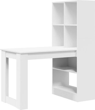 vidaXL Desk with Shelf White 122 x 67 x 145 cm Engineered Wood Vidaxl