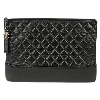 Chanel Pre-owned Clutches, female, Black, Size: ONE SIZE Pre-owned Gabrielle Large Clutch