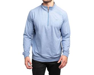 Travis Mathew Mens Zachary 1/2 Zip Pullover In Heather Light Blue