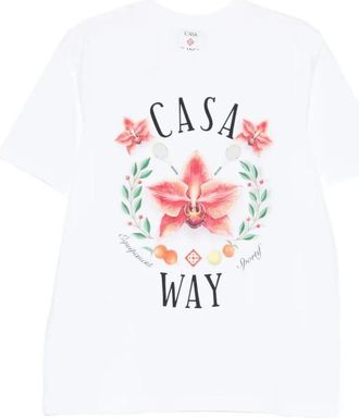 Casablanca Casa Way Grafisch T-shirt - Heren - T-shirts - Wit - L - Katoen - Tops