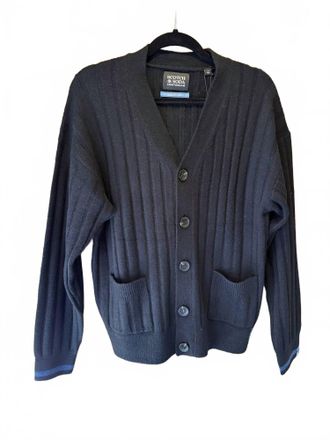 Scotch & Soda Mens Soft Knit Dropped Shoulder Cardigan In Meteorite