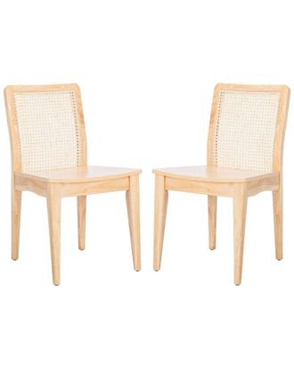 Safavieh Set Of 2 Benicio Rattan Dining Chairs