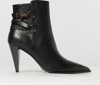 Pinko Vane Leather Ankle Boots with Pointed Toe and Stiletto Heel
