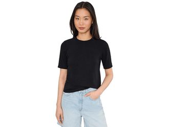 Michael Stars Frankie Crew Neck Top Womens Clothing Black : XL (US 10-12), Polyester/Rayon/Spandex