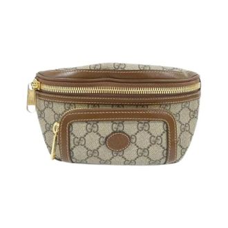 Gucci Pre-owned GG Supreme Canvas Leather Waist Bag - Dames - Pre-owned - Bruin - Maat: ONE Size Leer
