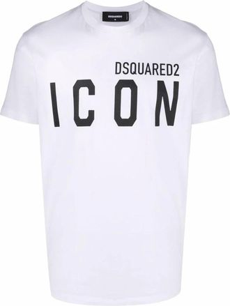 Dsquared2 Icon Grafisch T-shirt - Heren - T-shirts - Wit - XL - Katoen - Tops