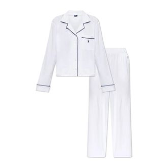 Polo Ralph Lauren Pyjama met logo - Dames - Pyjama - Wit - M - Katoen - Nachtkleding