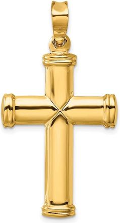 Diamond2Deal 14k Yellow Gold Polished Stamping Cross Pendant