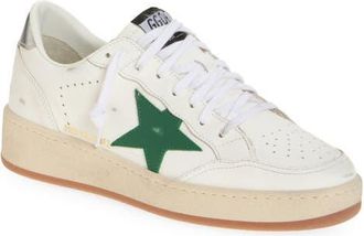 Golden Goose Ball Star 2 Low Top Sneaker in White/Green/Silver at Nordstrom, Size 12Us