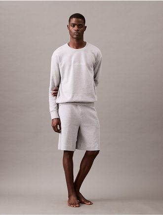 Calvin Klein Mens Terry Lounge Sleep Shorts - Grey - XL
