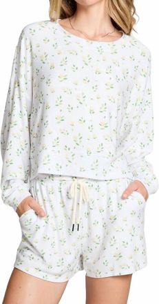 Chaser All Over Lemons Long Sleeve Top In White