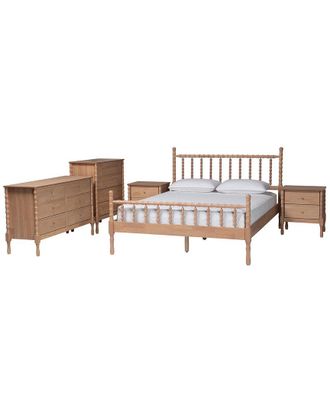 Baxton Studio Laurent Bamboo-Style 5Pc Queen Bedroom Set