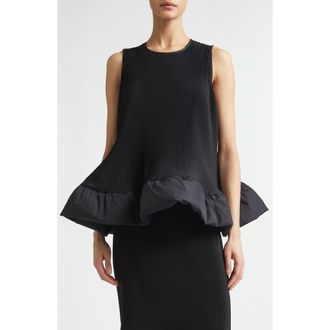 Melitta Baumeister Slim Puffle Ripple Tank in Black at Nordstrom, Size X-Small