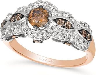 Le Vian Ladies Chocolate Solitaires Cocktail Rings set in 14K Two Tone Gold TSFV 2