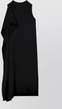 Atlein cr&ecirc;pe satin midi dress with front pleat