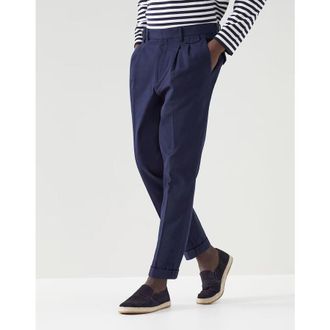 Brunello Cucinelli Navy Pleated Tailored Trousers, Brand Size 46 (US Size 30)