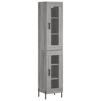Berkfield Home Highboard Grey Sonoma 34.5x34x180 cm Engineered Wood
