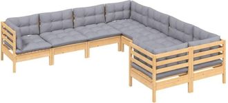 vidaXL 8 Pcs Garden Lounge Set + Pin S&oacute;lido