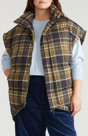 Universal Standard Paparazzi Puffer Vest in Scottish Plaid at Nordstrom