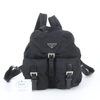 Prada Black Nylon Leather Backpack (Pre-Owned)