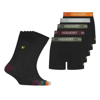 Lyle & Scott Geschenkset voor heren (Set van 10) (Zwart)