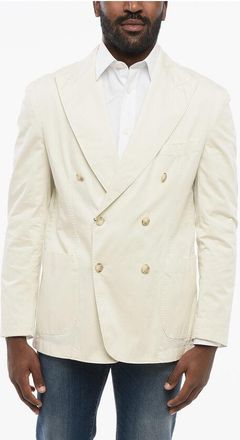 Corneliani CC COLLECTION Unlined Double Breasted Blazer With Peak Lapel size 50