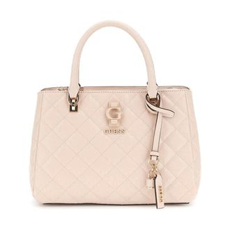 Guess Handbags, female, Beige, Size: ONE SIZE Handbag with Label Plaque