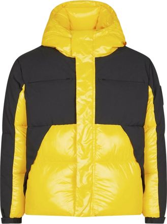 Save The Duck Luma Hooded Puffer Jacket in Chrome Yellow/Black Men