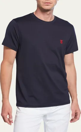 Burberry Mens Parker Logo-Embroidered T-Shirt
