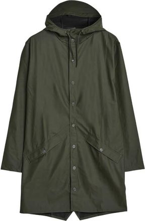 Rains Green Lightweight Waterproof Long Jacket, Size X-Large