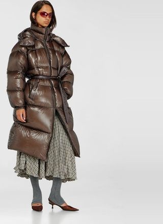 Diesel Down puffer coat in ultra-light ripstop - Winter Jackets - Woman - Brown