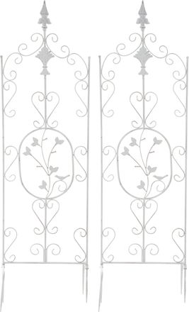 Clp Set De 2 Soportes Para Enredaderas Burgus Blanco Antiguo